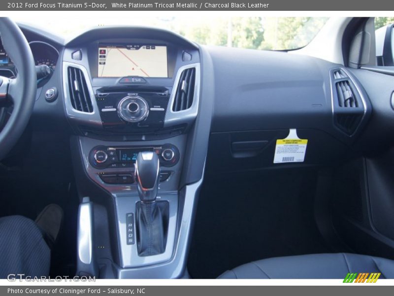 White Platinum Tricoat Metallic / Charcoal Black Leather 2012 Ford Focus Titanium 5-Door