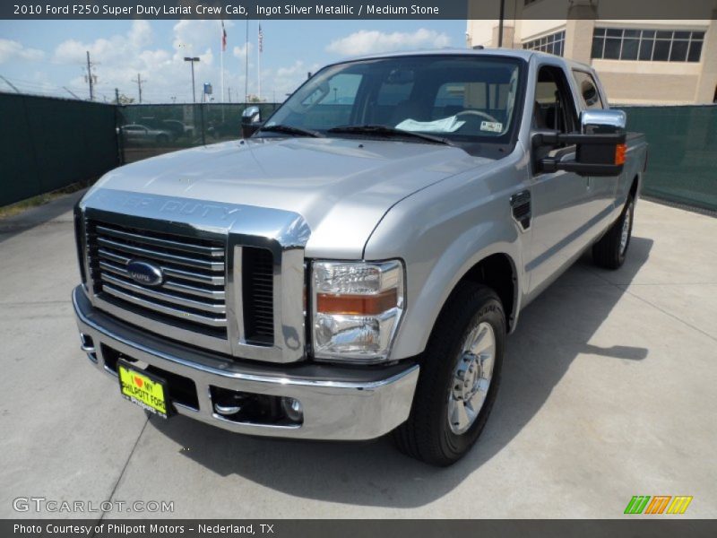 Ingot Silver Metallic / Medium Stone 2010 Ford F250 Super Duty Lariat Crew Cab