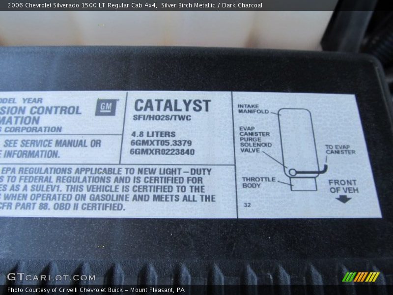 Silver Birch Metallic / Dark Charcoal 2006 Chevrolet Silverado 1500 LT Regular Cab 4x4