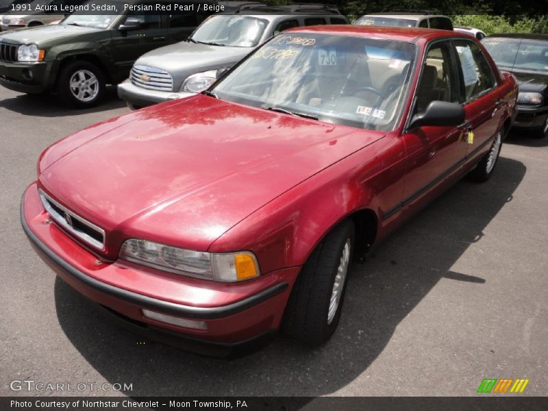 Persian Red Pearl / Beige 1991 Acura Legend Sedan
