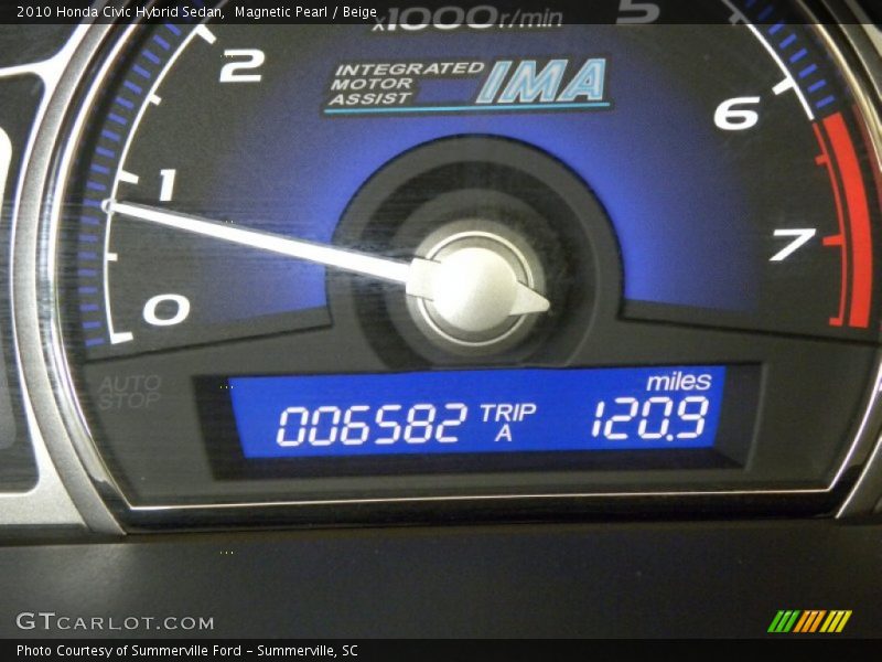 Magnetic Pearl / Beige 2010 Honda Civic Hybrid Sedan