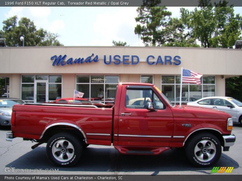 Toreador Red Metallic / Opal Grey 1996 Ford F150 XLT Regular Cab