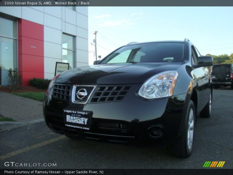 Wicked Black / Black 2009 Nissan Rogue SL AWD