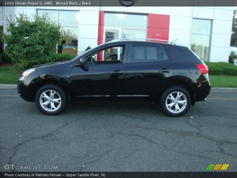 Wicked Black / Black 2009 Nissan Rogue SL AWD