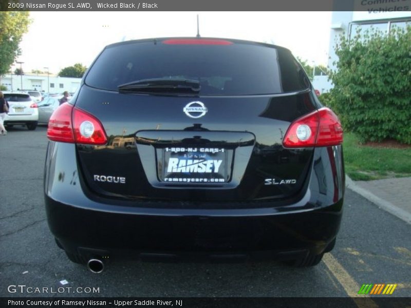 Wicked Black / Black 2009 Nissan Rogue SL AWD