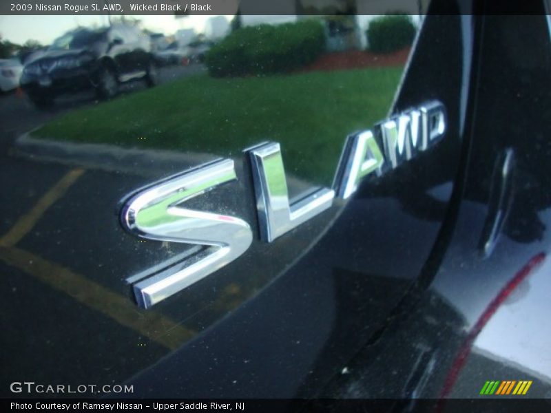 Wicked Black / Black 2009 Nissan Rogue SL AWD