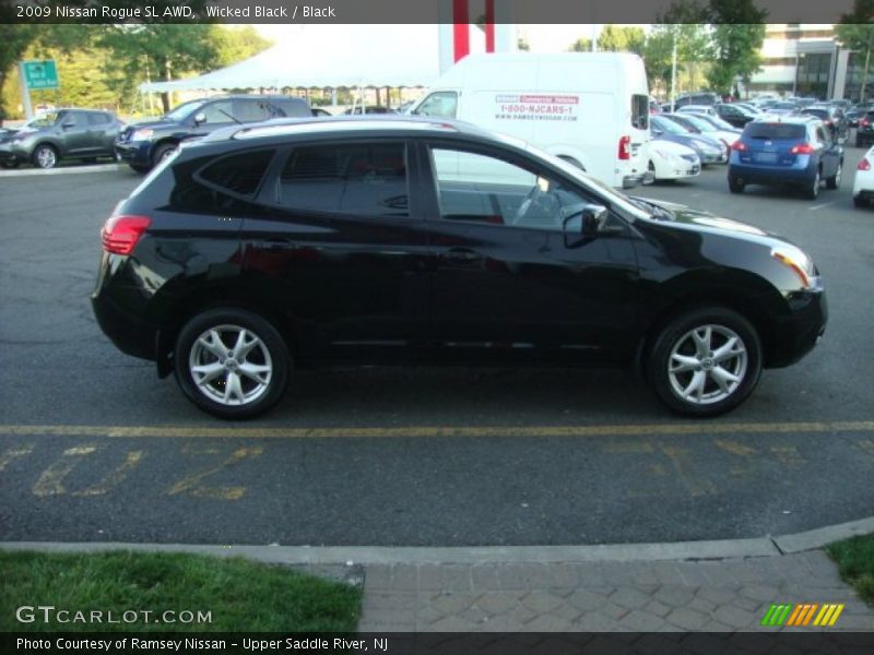 Wicked Black / Black 2009 Nissan Rogue SL AWD