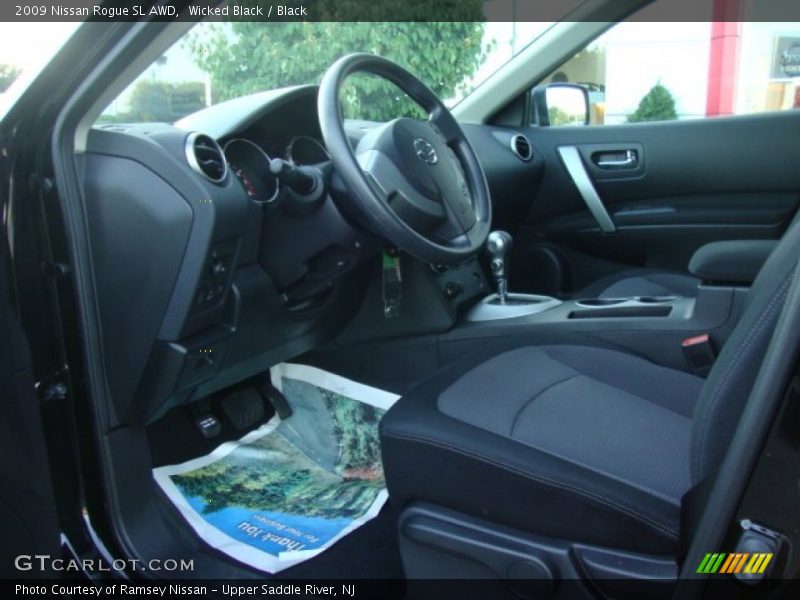 Wicked Black / Black 2009 Nissan Rogue SL AWD