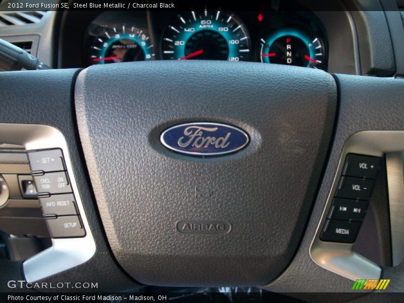 Steel Blue Metallic / Charcoal Black 2012 Ford Fusion SE