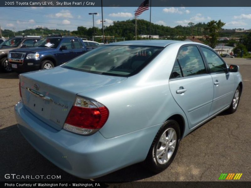 Sky Blue Pearl / Gray 2005 Toyota Camry LE V6