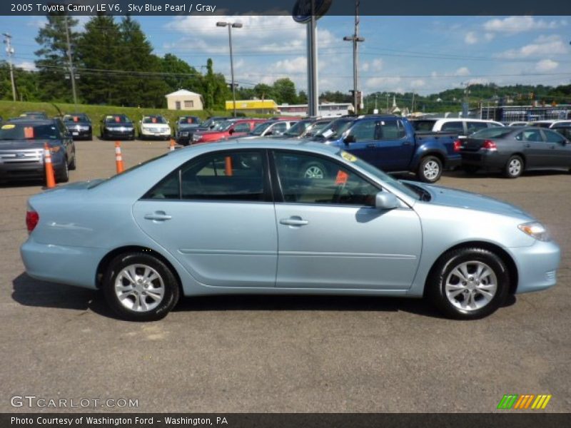 Sky Blue Pearl / Gray 2005 Toyota Camry LE V6