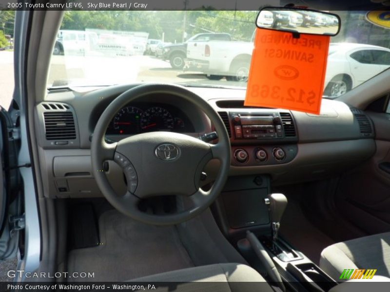 Sky Blue Pearl / Gray 2005 Toyota Camry LE V6