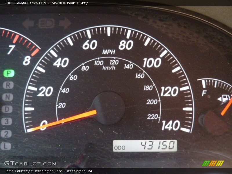Sky Blue Pearl / Gray 2005 Toyota Camry LE V6