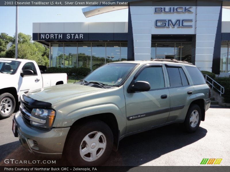 Silver Green Metallic / Medium Pewter 2003 Chevrolet TrailBlazer LS 4x4