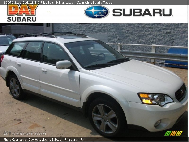 Satin White Pearl / Taupe 2006 Subaru Outback 3.0 R L.L.Bean Edition Wagon