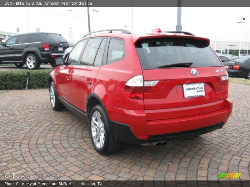 Crimson Red / Sand Beige 2007 BMW X3 3.0si