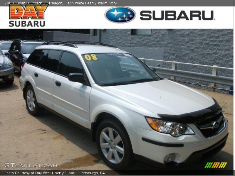 Satin White Pearl / Warm Ivory 2008 Subaru Outback 2.5i Wagon