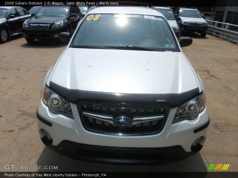 Satin White Pearl / Warm Ivory 2008 Subaru Outback 2.5i Wagon