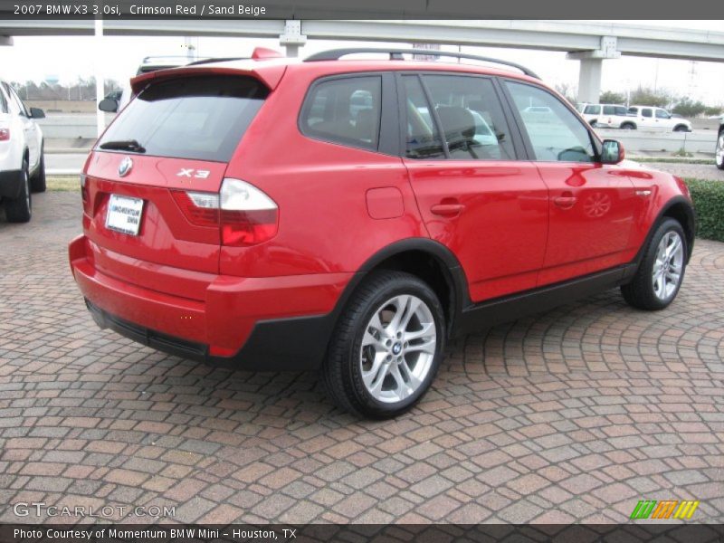 Crimson Red / Sand Beige 2007 BMW X3 3.0si