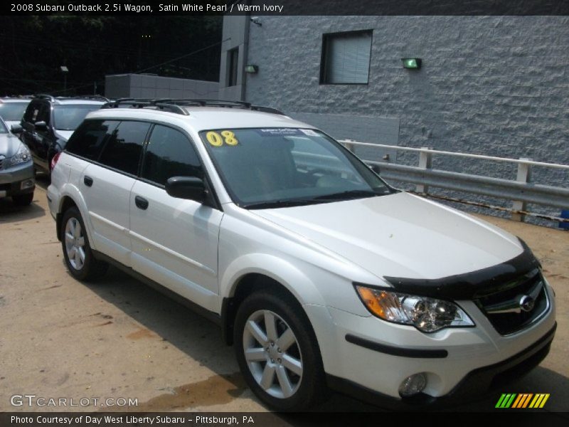 Satin White Pearl / Warm Ivory 2008 Subaru Outback 2.5i Wagon