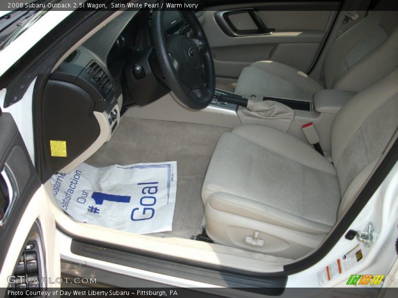 Satin White Pearl / Warm Ivory 2008 Subaru Outback 2.5i Wagon