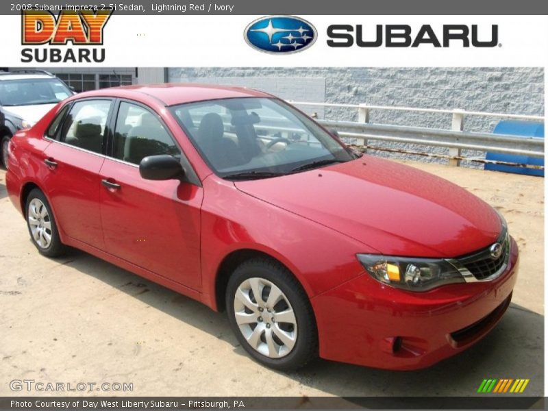 Lightning Red / Ivory 2008 Subaru Impreza 2.5i Sedan