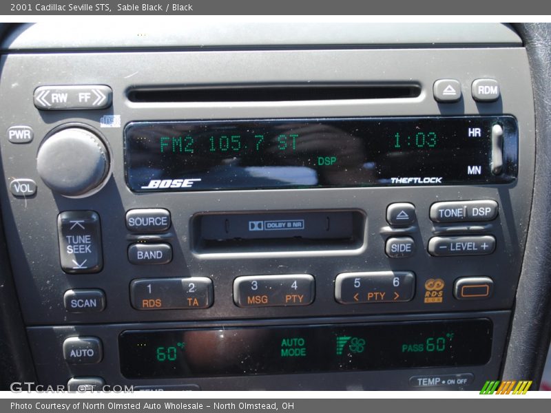 Sable Black / Black 2001 Cadillac Seville STS