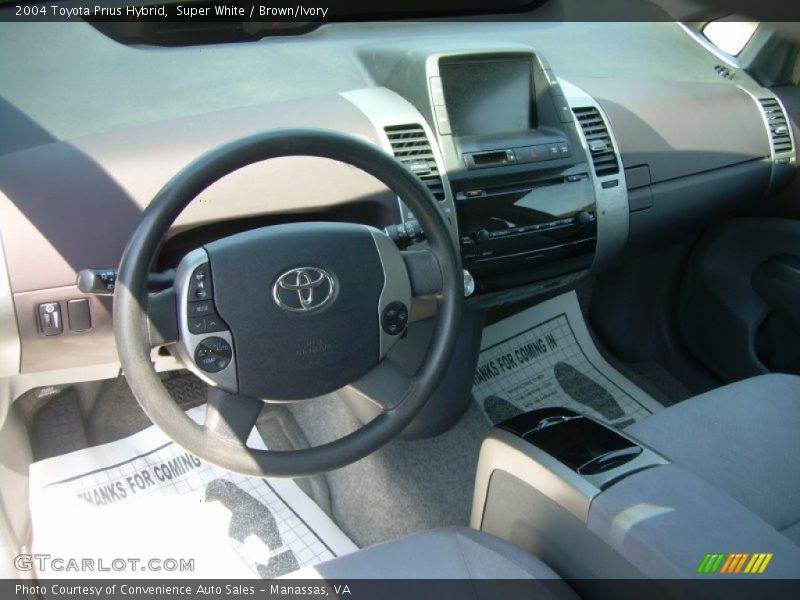 Super White / Brown/Ivory 2004 Toyota Prius Hybrid