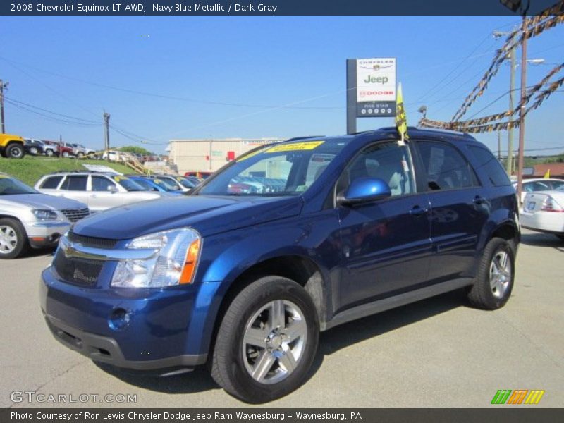 Navy Blue Metallic / Dark Gray 2008 Chevrolet Equinox LT AWD