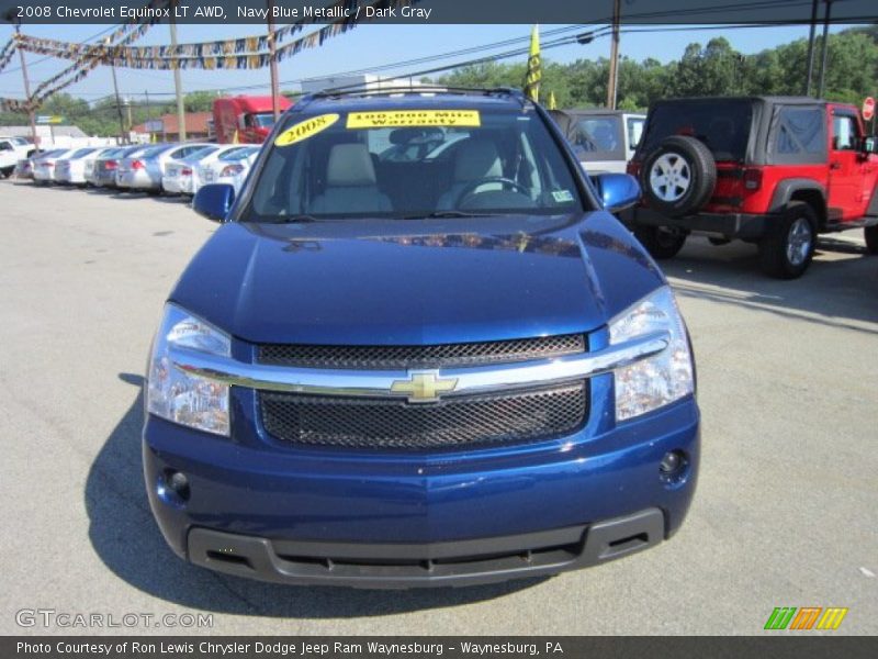 Navy Blue Metallic / Dark Gray 2008 Chevrolet Equinox LT AWD