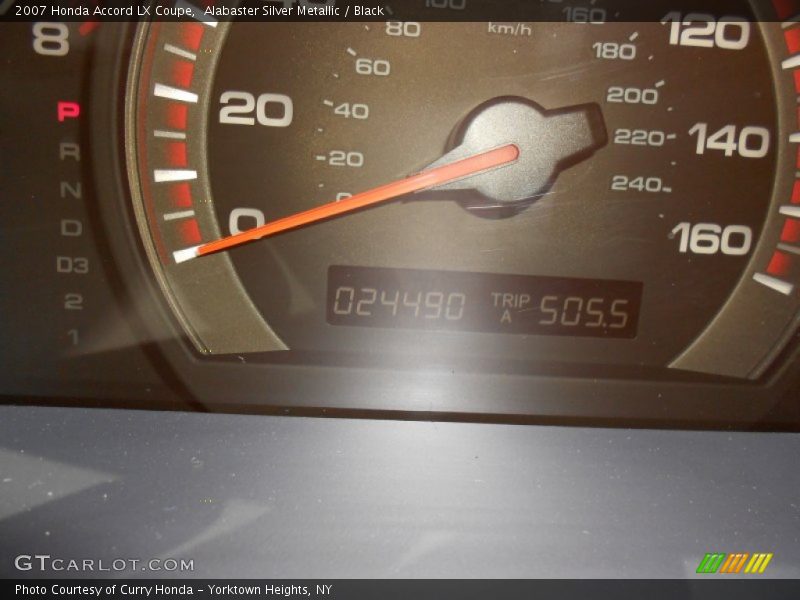 Alabaster Silver Metallic / Black 2007 Honda Accord LX Coupe