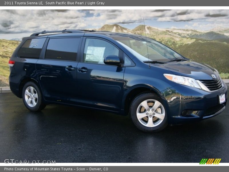 South Pacific Blue Pearl / Light Gray 2011 Toyota Sienna LE