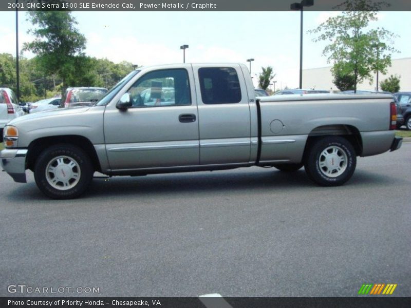 Pewter Metallic / Graphite 2001 GMC Sierra 1500 SLE Extended Cab