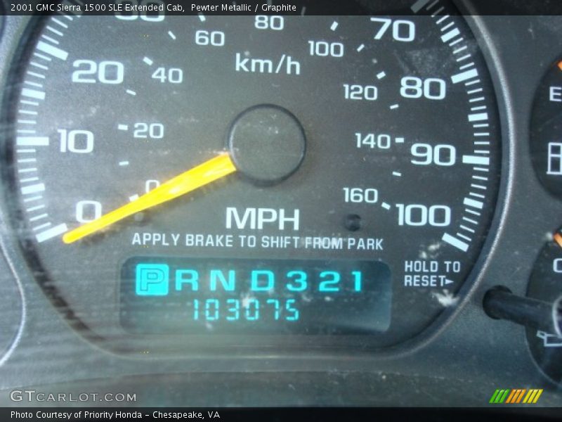 Pewter Metallic / Graphite 2001 GMC Sierra 1500 SLE Extended Cab