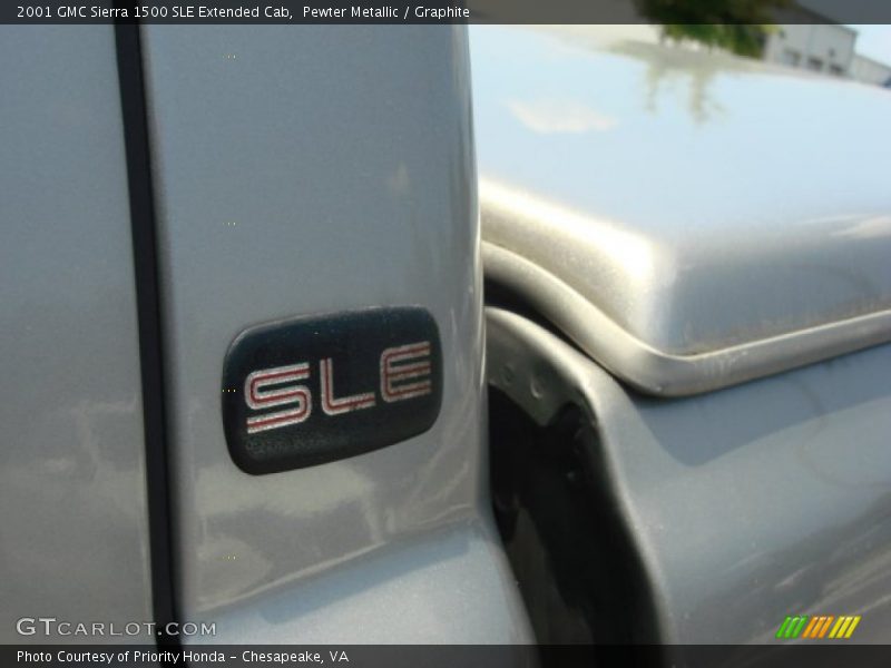 Pewter Metallic / Graphite 2001 GMC Sierra 1500 SLE Extended Cab