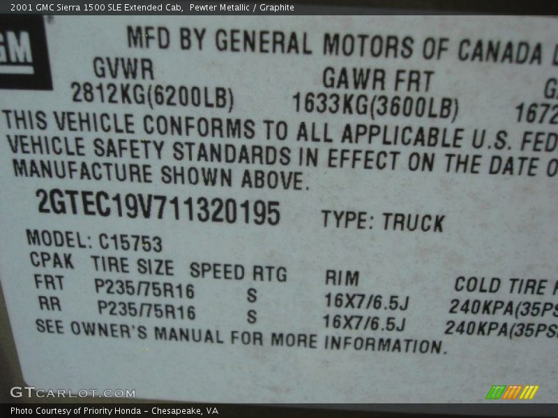 Pewter Metallic / Graphite 2001 GMC Sierra 1500 SLE Extended Cab