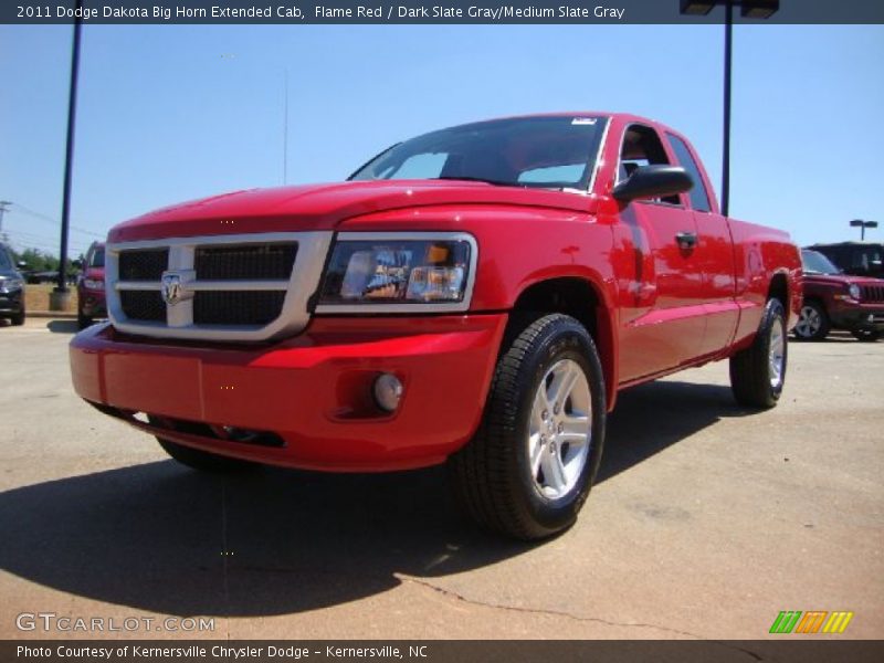 Flame Red / Dark Slate Gray/Medium Slate Gray 2011 Dodge Dakota Big Horn Extended Cab