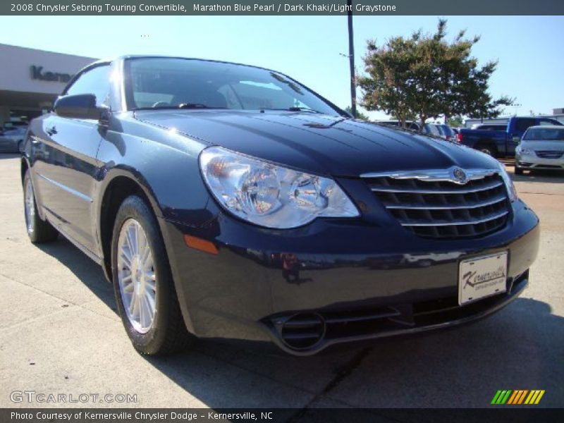 Marathon Blue Pearl / Dark Khaki/Light Graystone 2008 Chrysler Sebring Touring Convertible
