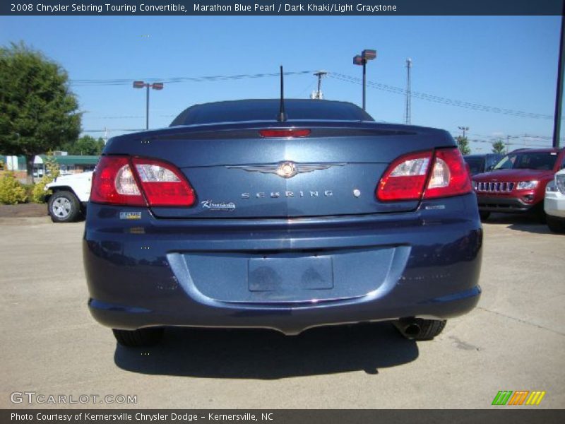 Marathon Blue Pearl / Dark Khaki/Light Graystone 2008 Chrysler Sebring Touring Convertible