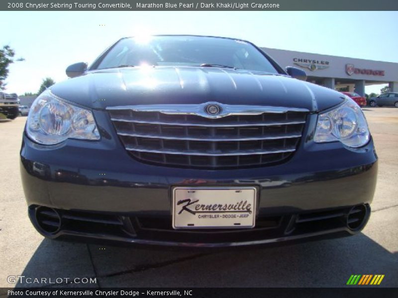 Marathon Blue Pearl / Dark Khaki/Light Graystone 2008 Chrysler Sebring Touring Convertible