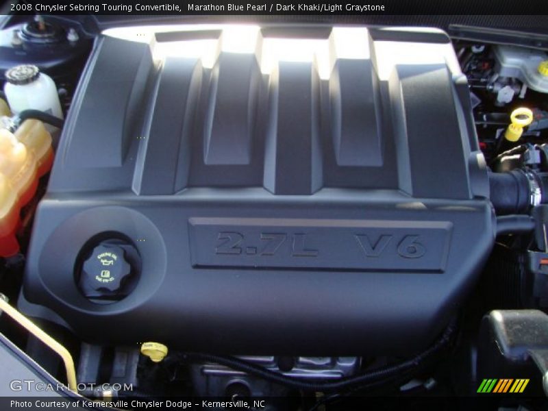 Marathon Blue Pearl / Dark Khaki/Light Graystone 2008 Chrysler Sebring Touring Convertible