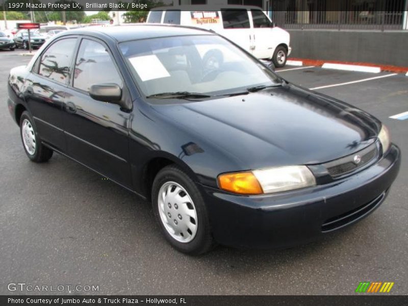 Brilliant Black / Beige 1997 Mazda Protege LX