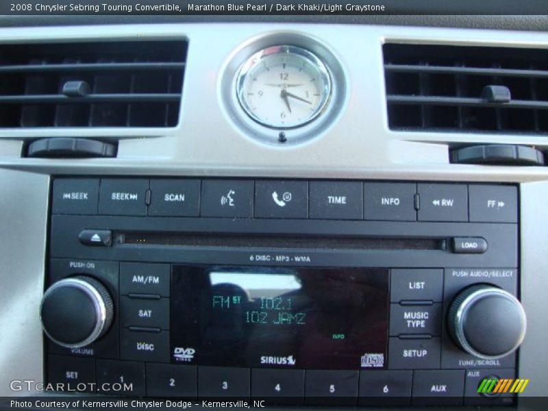 Marathon Blue Pearl / Dark Khaki/Light Graystone 2008 Chrysler Sebring Touring Convertible