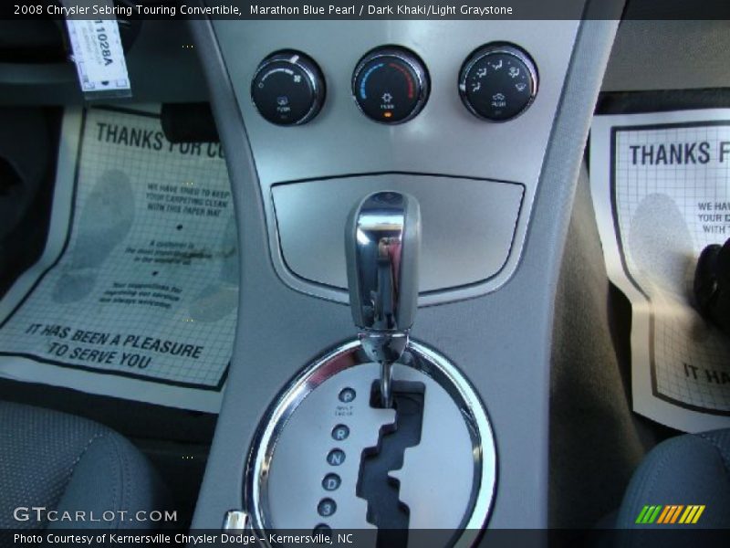Marathon Blue Pearl / Dark Khaki/Light Graystone 2008 Chrysler Sebring Touring Convertible