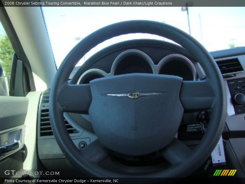 Marathon Blue Pearl / Dark Khaki/Light Graystone 2008 Chrysler Sebring Touring Convertible