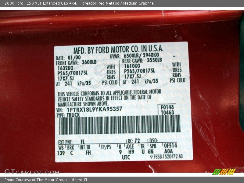 Toreador Red Metallic / Medium Graphite 2000 Ford F150 XLT Extended Cab 4x4