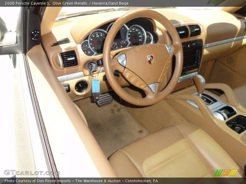 Olive Green Metallic / Havanna/Sand Beige 2008 Porsche Cayenne S