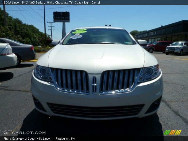 White Chocolate Tri-Coat / Light Camel 2009 Lincoln MKS AWD Sedan