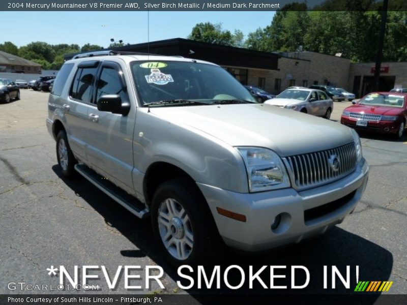 Silver Birch Metallic / Medium Dark Parchment 2004 Mercury Mountaineer V8 Premier AWD