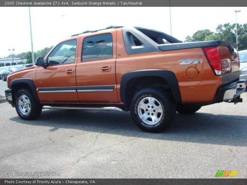 Sunburst Orange Metallic / Tan/Neutral 2005 Chevrolet Avalanche Z71 4x4